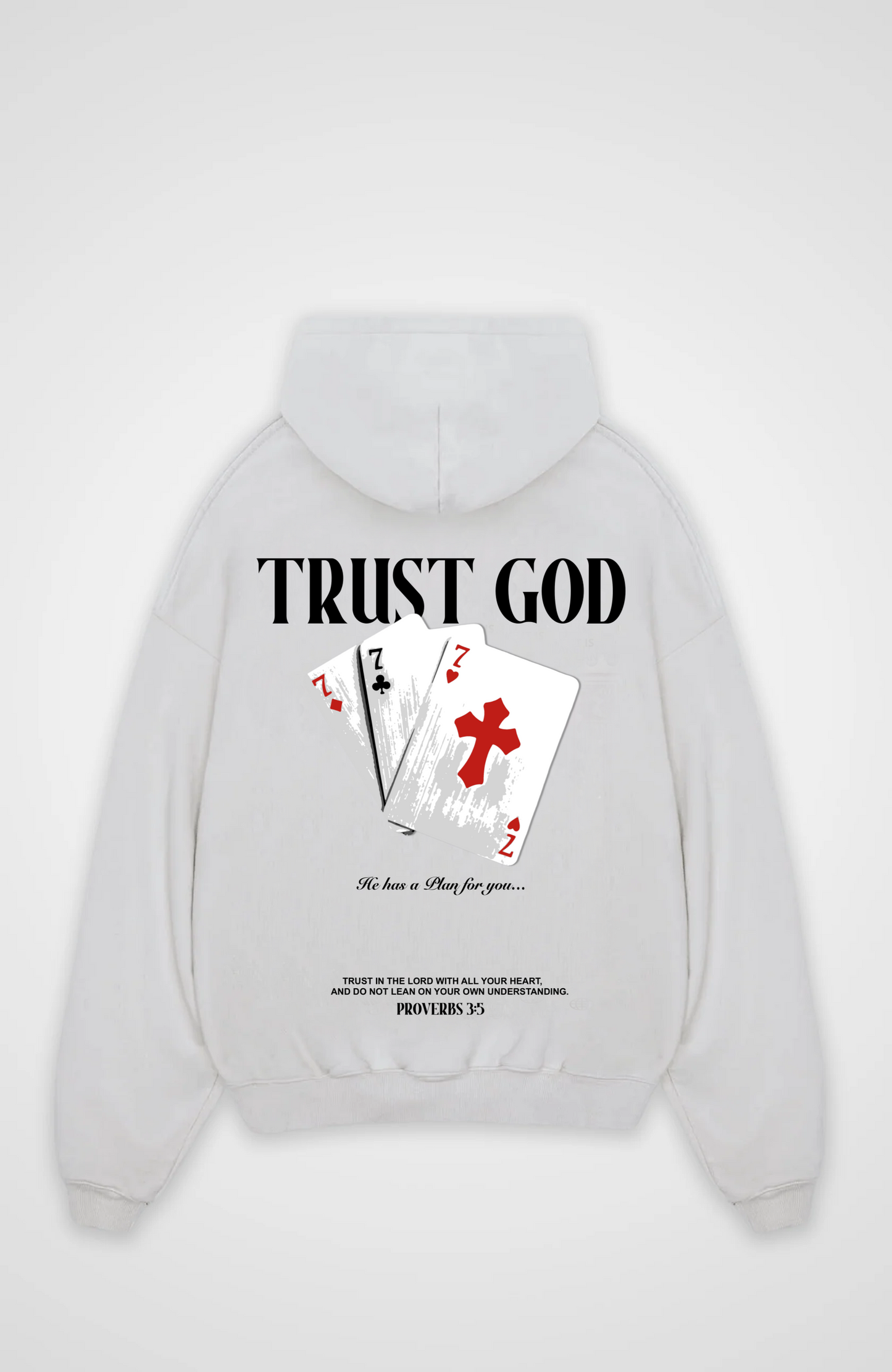 Trust God Oversized Hoodie - White Back (Designed)