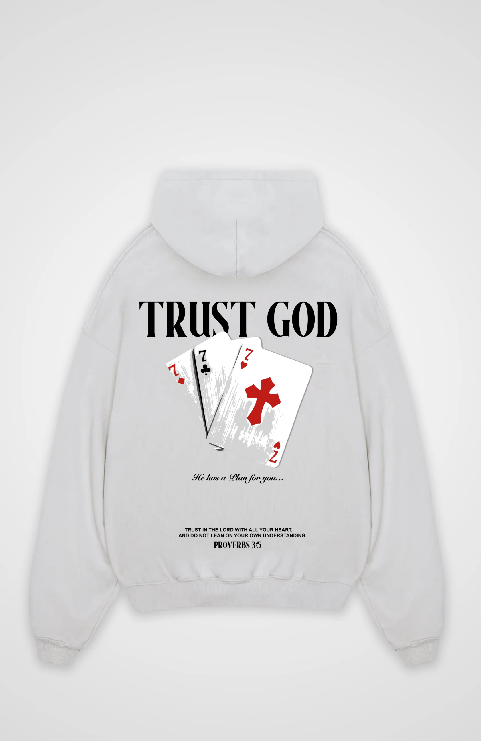 Trust God Oversized Hoodie - White Back (Designed)