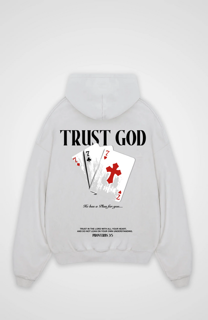 Trust God Oversized Hoodie - White Back (Designed)