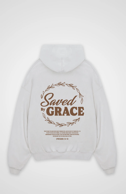 Saved by Grace Oversized Hoodie - White Back (Designed)