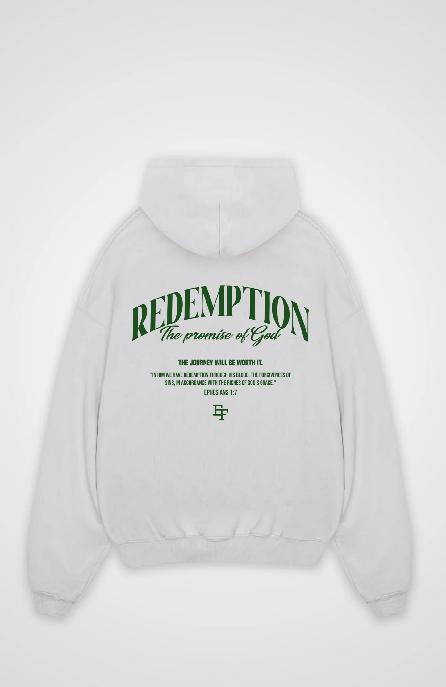 Redemption Oversized Hoodie - White Back (Designed)