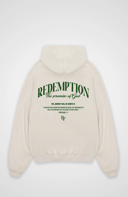 Redemption Oversized Hoodie - Beige Back (Designed)