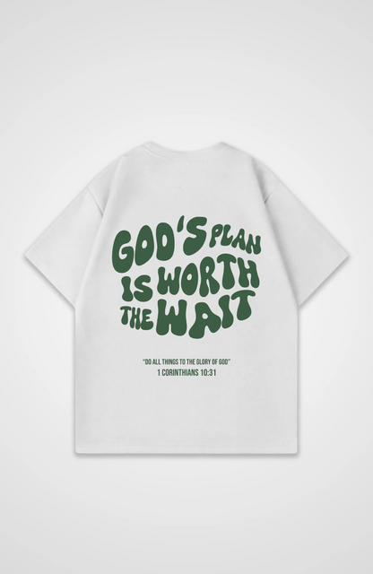 Gods Plan is worth the wait Grün Oversized Shirt
