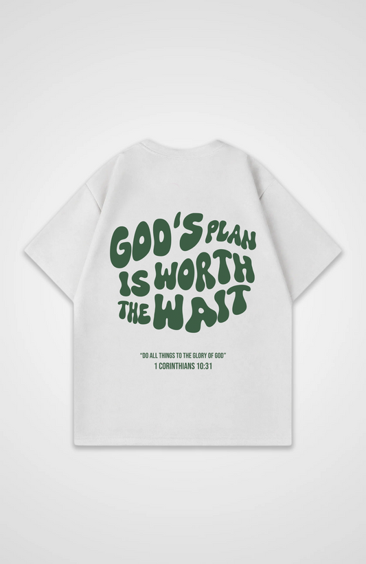 Gods Plan is worth the wait Grün Oversized Shirt