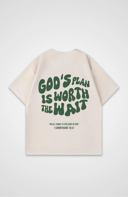 Gods Plan is worth the wait Grün Oversized Shirt