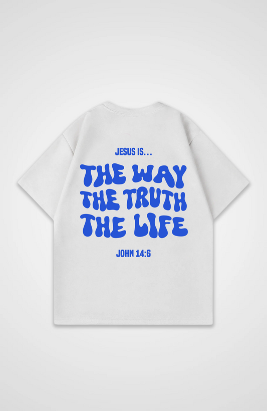 Jesus is the Way... Blau Oversized Shirt
