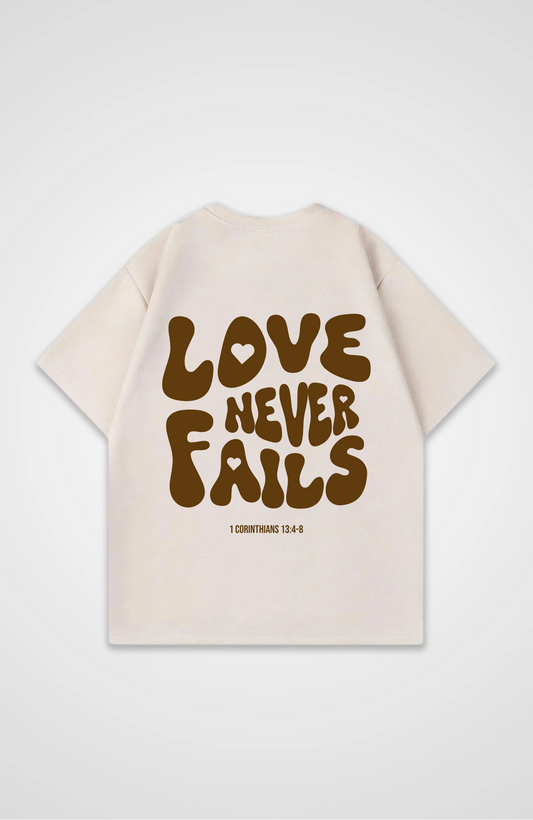 Love Never Fails Braun Oversized Shirt