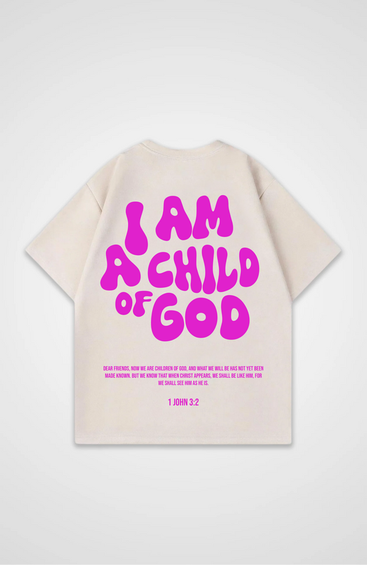Im a Child of God Pink Oversized Shirt