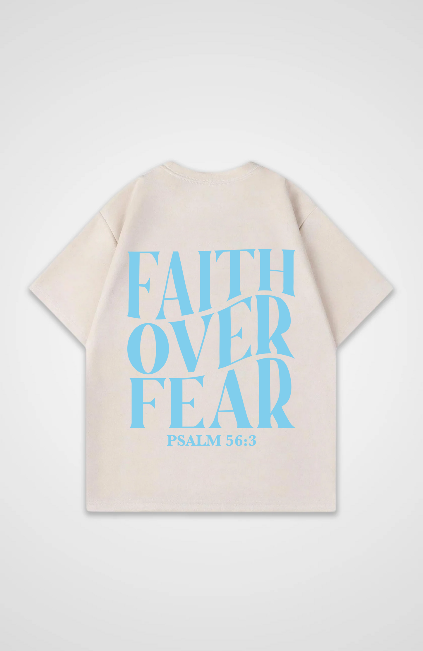 Faith Over Fear Hell Blau Oversized Shirt