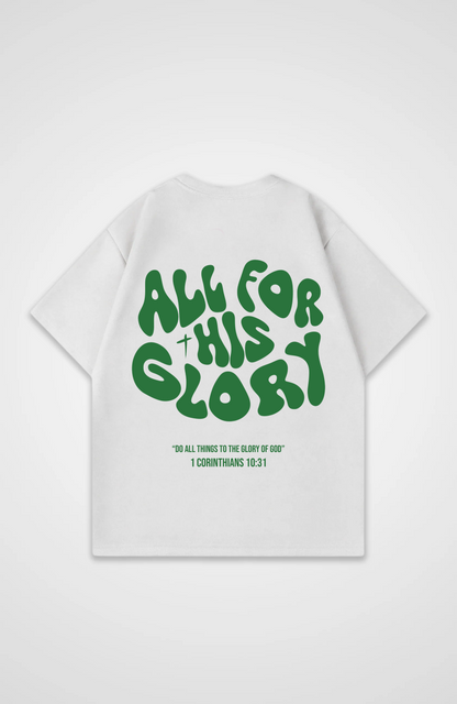 All for his Glory Grün Oversized Shirt