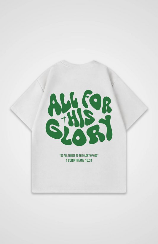 All for his Glory Grün Oversized Shirt