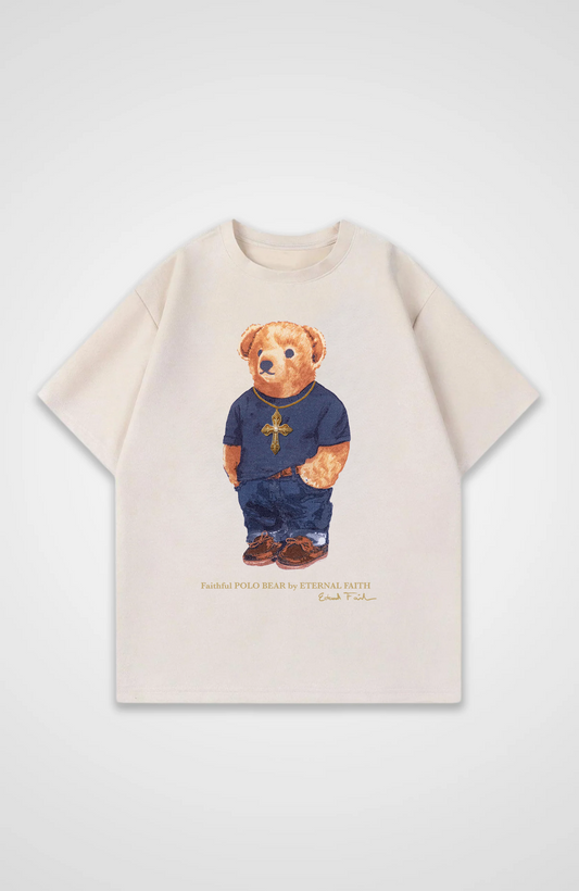 Bear with Gold chain Oversized Shirt