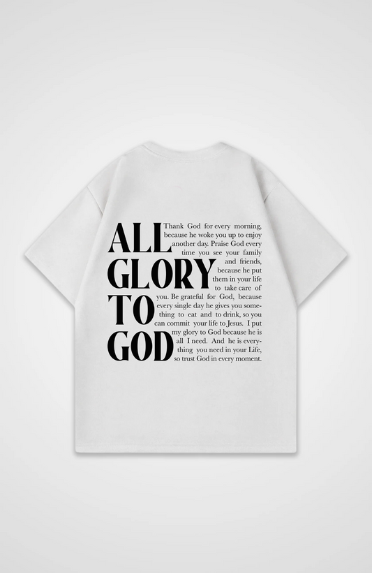 All for his Glory Text Schwarz Oversized Shirt