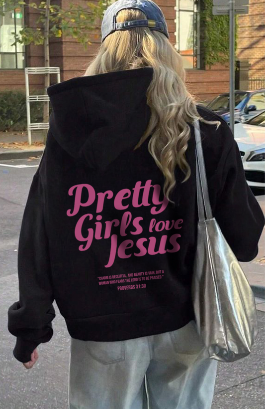 Pretty Girls Love Jesus Oversized Hoodie