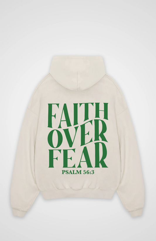 Faith over Fear Grün Oversized Hoodie