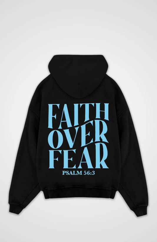 Faith over Fear Hell Blau Oversized Hoodie