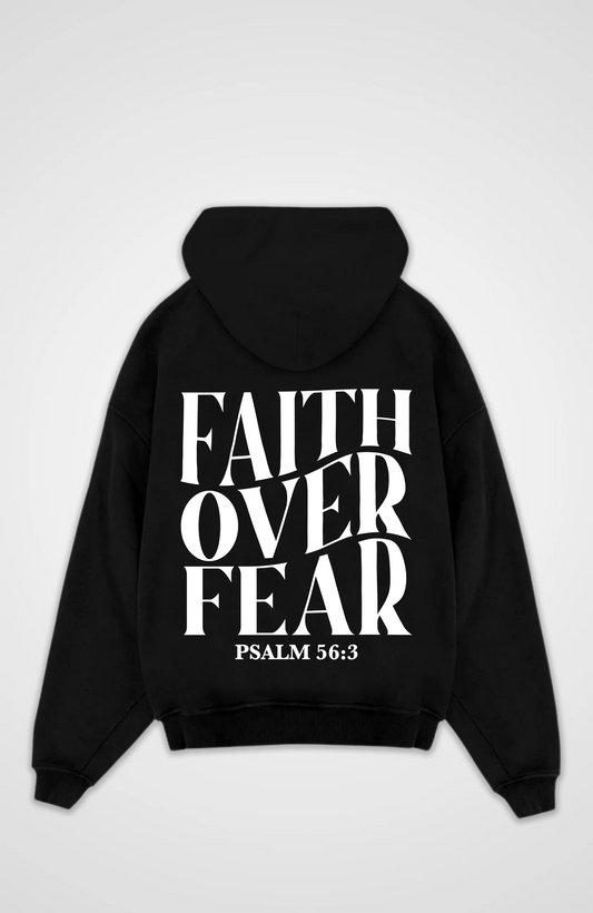 Faith over Fear Weiß Oversized Hoodie